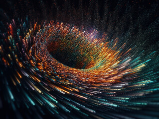 Colorful Swirling radial vortex background created with Generative AI technology.
