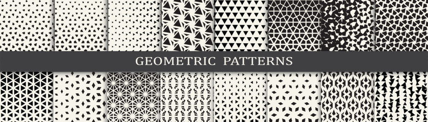 Seamless geometric halftone pattern set