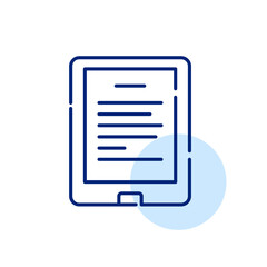 Electronic book reader device. Digital library access from any place. Pixel perfect, editable stroke simple icon