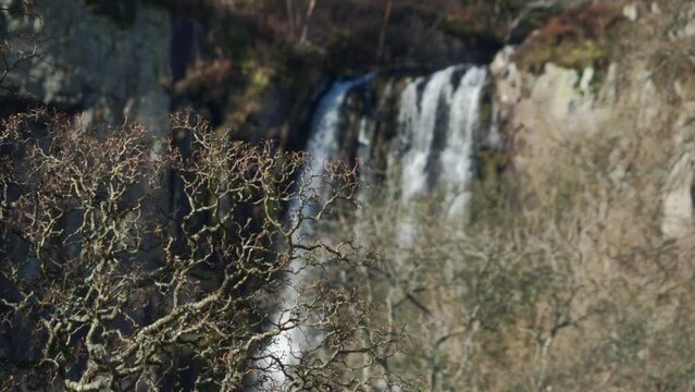 A waterfall in Pistyll Rhaeadr in Wales