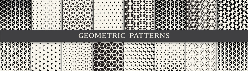 Seamless geometric halftone pattern set