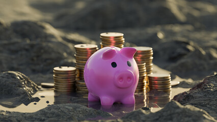 piggy bank , savings money and  investment concept