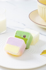 BaiYu Roll Cake,mochi cake,White jade roll cake is a delicious pastry snack in China