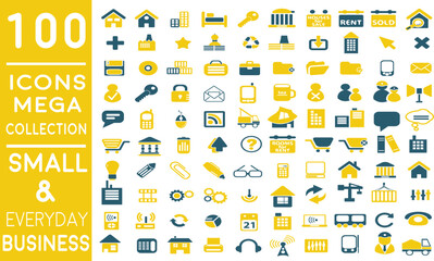 Premium Essential Flat Business Icons for Small Business and Everyday Use | Modern flat line icons set of global business services and worldwide operations. Premium quality 100+ icon pack.