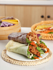 shredded pancake or Hand pancake of taiwan food(Hand cake),Nutritious breakfast,Chinese food,traditional street food