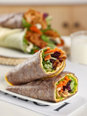 shredded pancake or Hand pancake of taiwan food(Hand cake),Nutritious breakfast,Chinese food,traditional street food