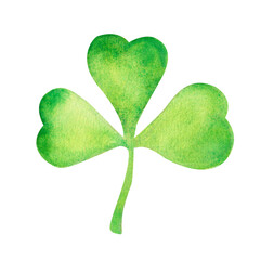 Watercolor handmade. St.Patrick 's Day. clover isolated on white background