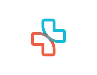 Obraz premium Pharmacy Logo Medicine green cross abstract design vector template. Eco bio natural Medical clinic infinity loop Logotype concept icon.