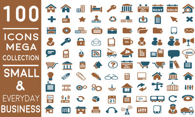 Premium Essential Flat Business Icons for Small Business and Everyday Use | Modern flat line icons set of global business services and worldwide operations. Premium quality 100+ icon pack.