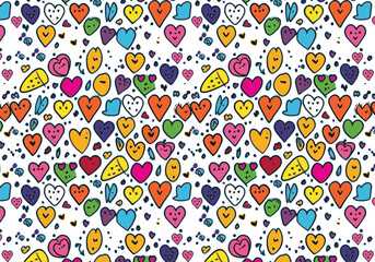 Seamless Pattern With Hearts, Generative Ai