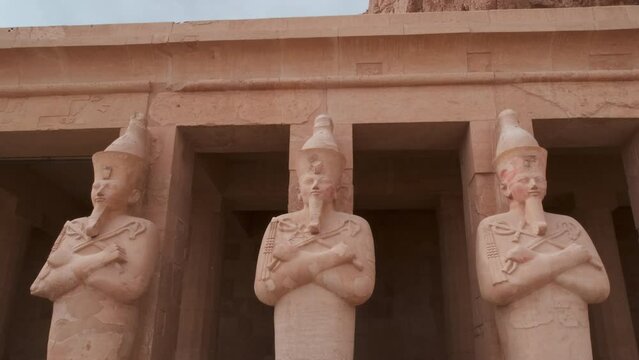 Osiride Statue of queen Hatshepsut of the upper terrace of Mortuary Temple of Hatshepsut in Luxor Egypt