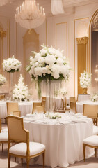 Hochzeits Saal Einladung Blumen Deko Generative AI