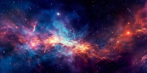Obraz na płótnie Canvas star particle motion on black background, starlight nebula in galaxy at universe Space background. Generative AI