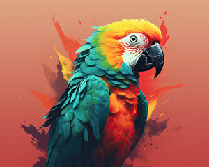 Fototapeta premium Example row: A New Perspective: Humanized Birds in Eye-Catching Illustrations