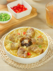 Chicken noodles and various herbal stew soups, Chinese traditional noodles