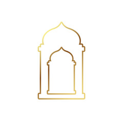 Arabic window. Isolated vector element on a white background.