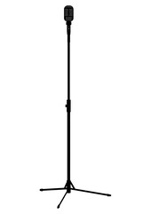 ガイコツスタンドマイクのかっこいい白黒シルエットイラスト