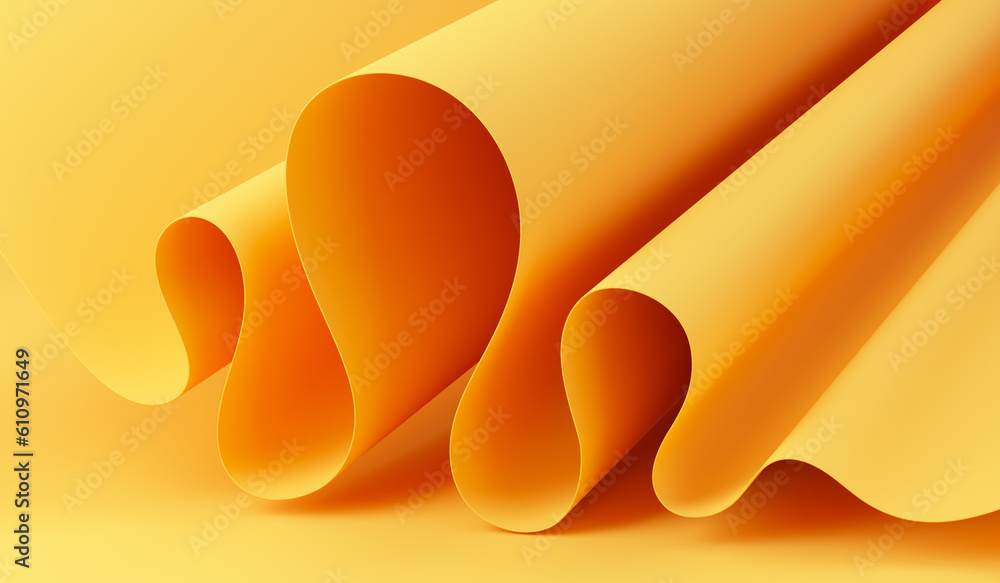 Poster abstract background with wavy shape. 3d rendering illustration.
