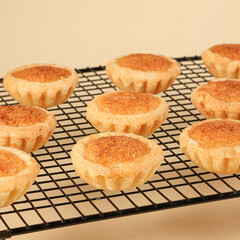 Coconut cakes in the shape of egg tarts, delicious snacks
