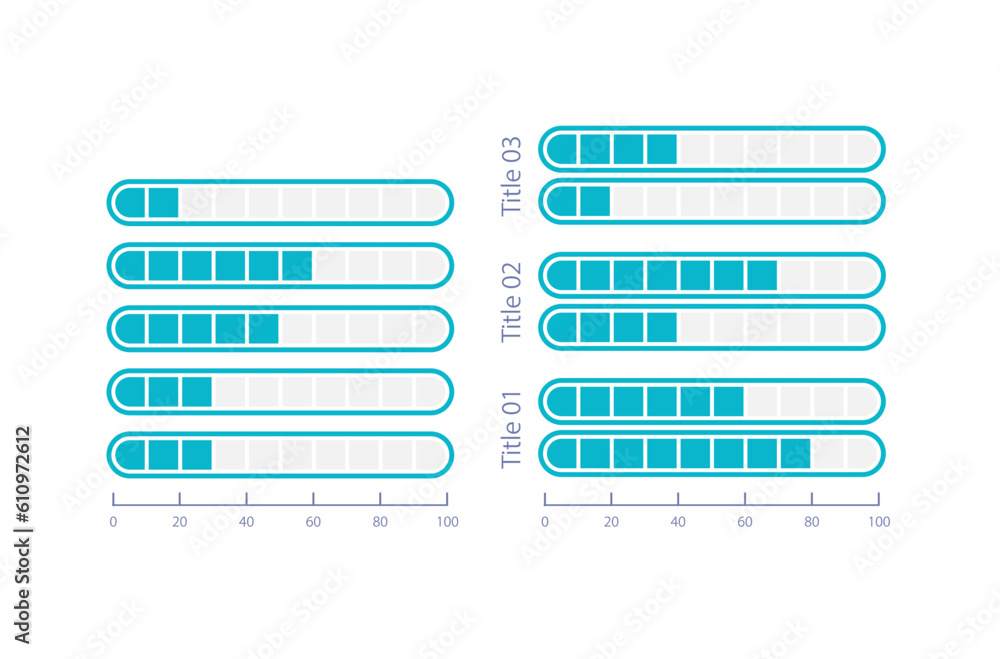 Poster Horizontal progress infographic chart design template set. Process track. Capacity indicator. Visual data presentation. Editable bar graphs collection. Myriad Pro-Bold, Regular fonts used