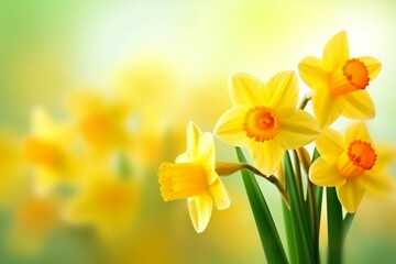 beautiful background space spring nature pastel floral copy blossom flowers green leaf. Generative AI.