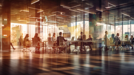 Fototapeta premium Coworking space background. Generative AI