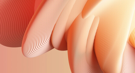 Abstract orange shape background. 3d rendering illustration. 