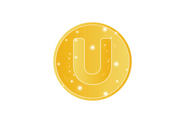 letter U gold icon logo design template © maryam