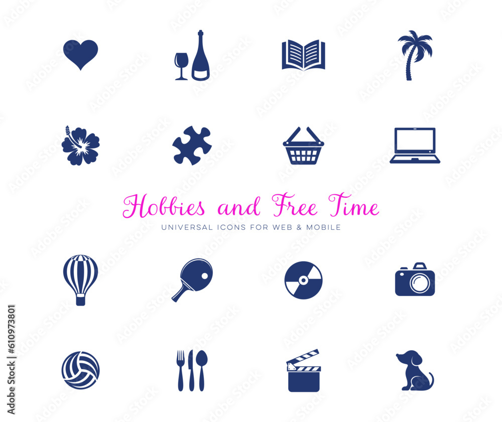 Canvas Prints vector universal hobbies and free time icons