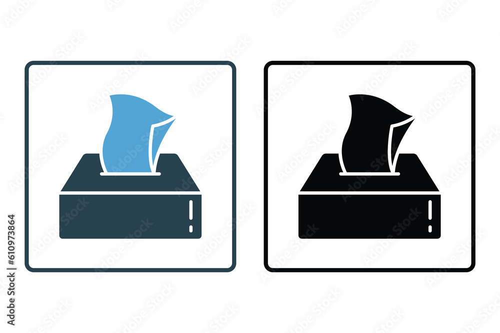 Aufkleber tissue box icon. icon related to hygiene. line icon style design. simple vector design editable