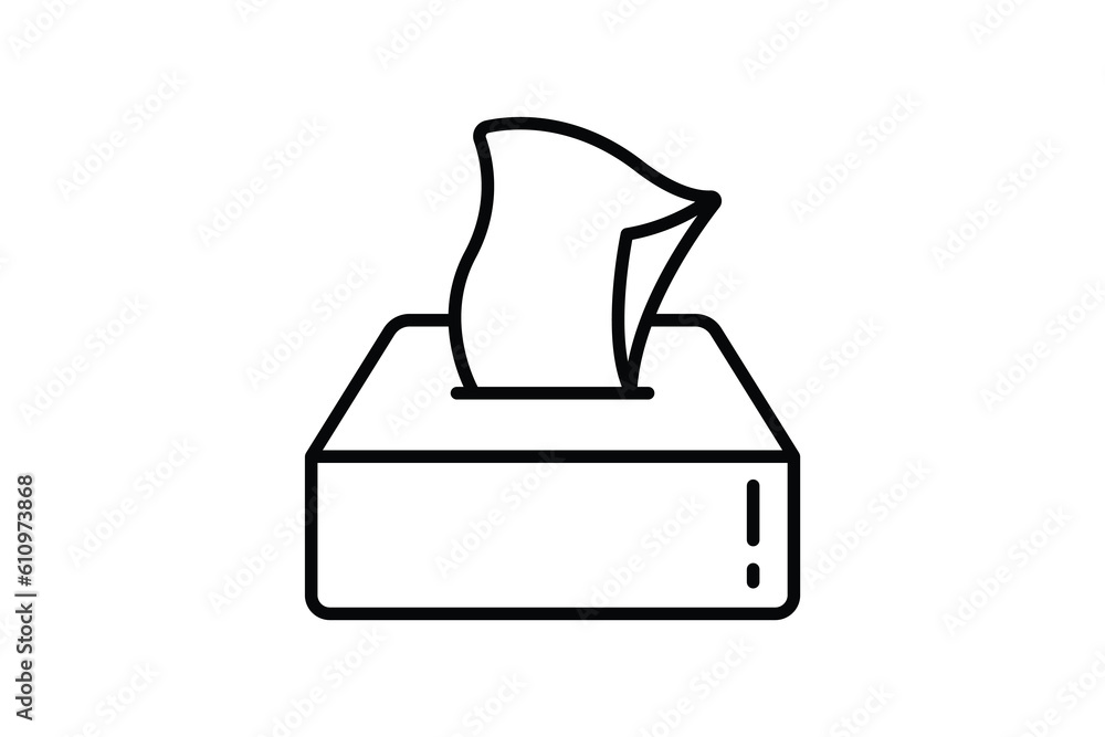 Poster tissue box icon. icon related to hygiene. line icon style design. simple vector design editable
