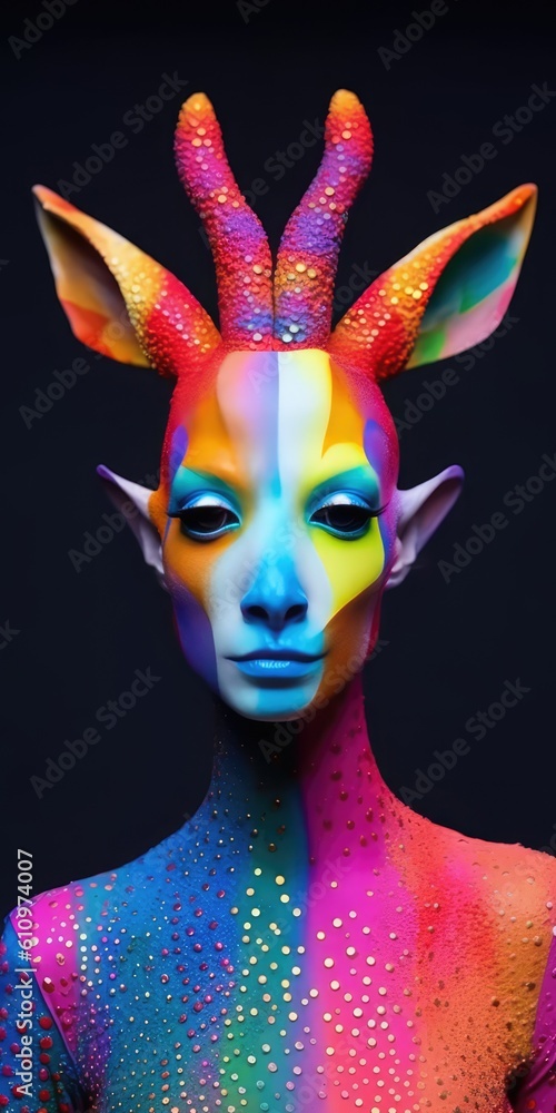 Wall mural alien lifeform from outer space made with generated ai