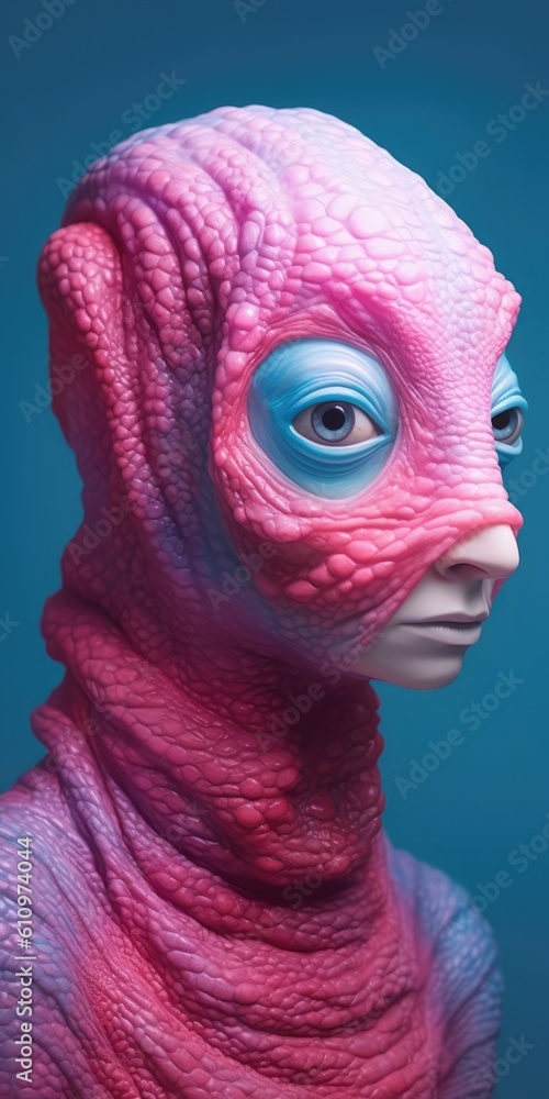 Wall mural alien lifeform from outer space made with generated ai