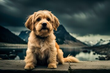 dog on the beach