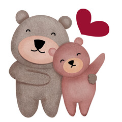 the Bear and heart symbol show love and feel