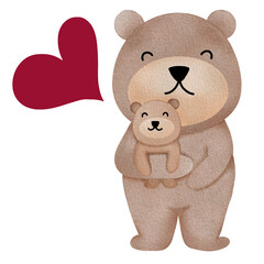 the Bear and heart symbol show love and feel