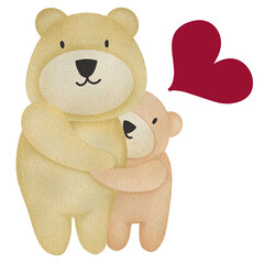 the Bear and heart symbol show love and feel