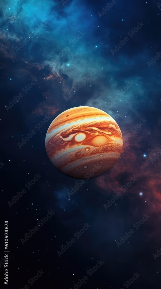 Poster jupiter in space ai generated