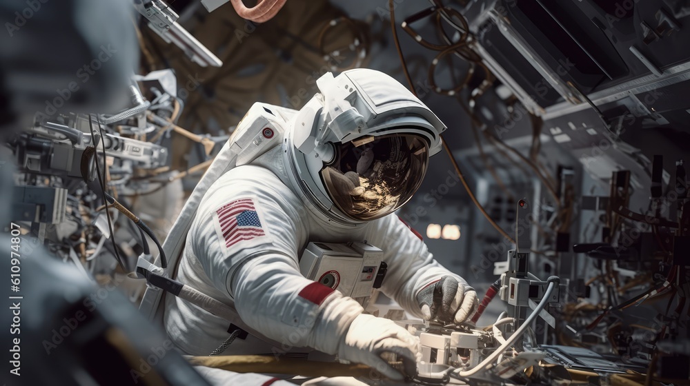 Wall mural astronaut exploring the universe
