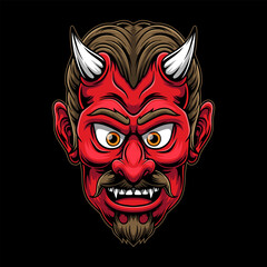 scary devil mascot illustration