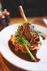 Slow Cooked Lamb Shanks in Red Wine Sauce
