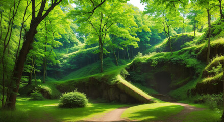 green forest in the forest