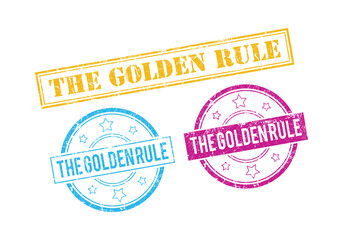 The Golden Rule Rubber sign or Stamp, Grunge rubber Stamp, Sale badge Vintage old texture