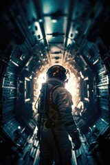 Obraz na płótnie Canvas Astronut exploring outer space