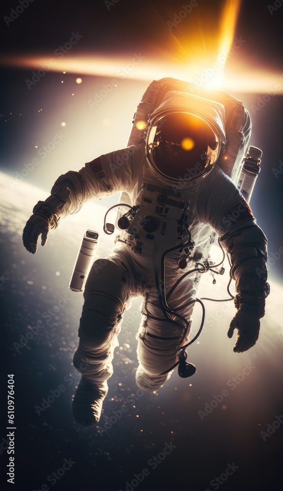 Poster astronaut exploring the universe