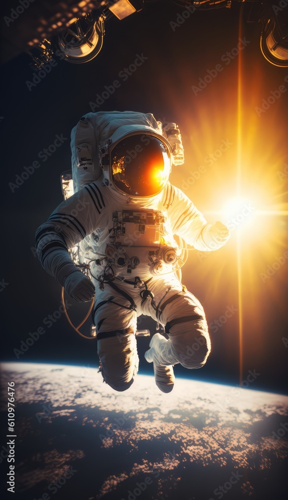 Wall mural astronaut exploring the universe