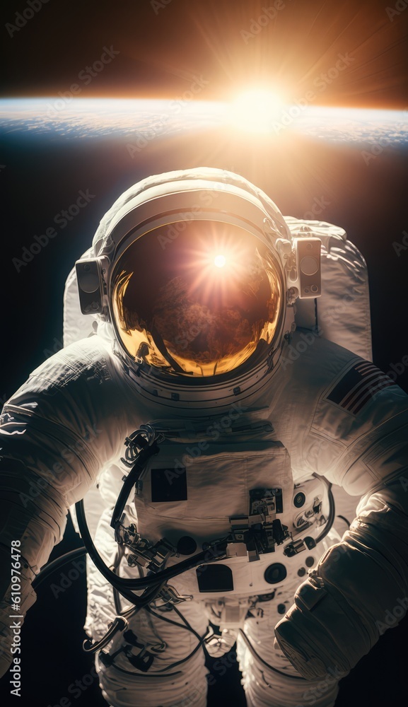 Poster astronaut exploring the universe