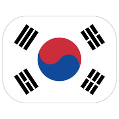 Flag of South Korea in shape. South Korea flag in shape.