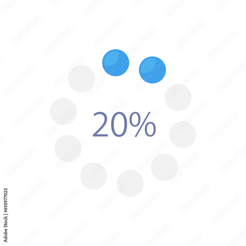 Poster circular dot progress infographic chart design template. twenty percentage. editable radial infochar