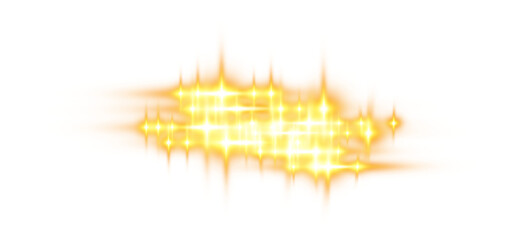 Yellow horizontal lens flares. Laser beams, horizontal light rays. Beautiful light flares. Glowing streaks on transparent background. Glowing stripes. Luminous abstract sparkling. Laser beams. PNG.